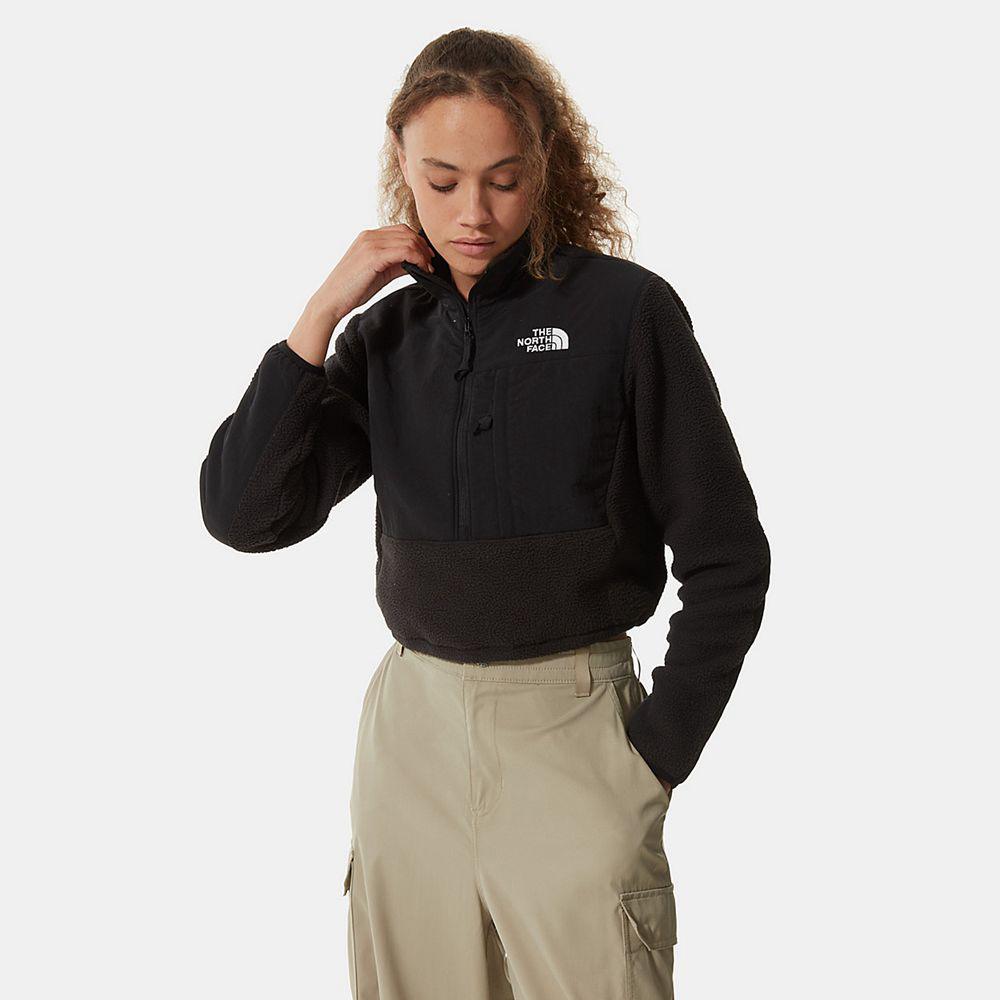The North Face Cropped Denali Γυναικεια Fleece - Μαυρα (NTBX39014)
